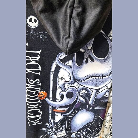 JACK SKELLINGTIN & SALLY Oversized Plus Size Pullover Skull, Graphic Hoodie XXXL - Picture 6 of 16